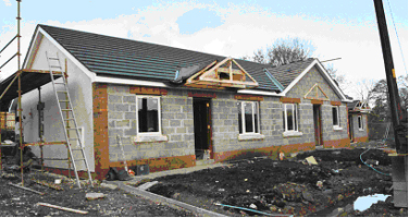 Biomass housing scheme during construction