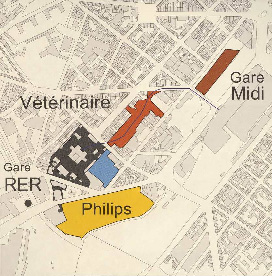 Localisation of the ECUB project (V鴩rinaire) in the Cureghem district, Brussels