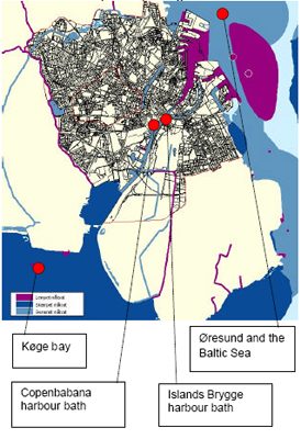 Map of Copenhagen and the harbour