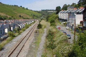 Bahnlinie Ebbw Valley- eingleisig geführter Gleisabschnitt